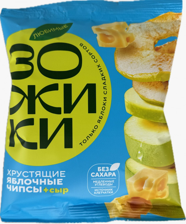 №1 Зожики Яблочные чипсы с сыром, 25г  в Пушкино