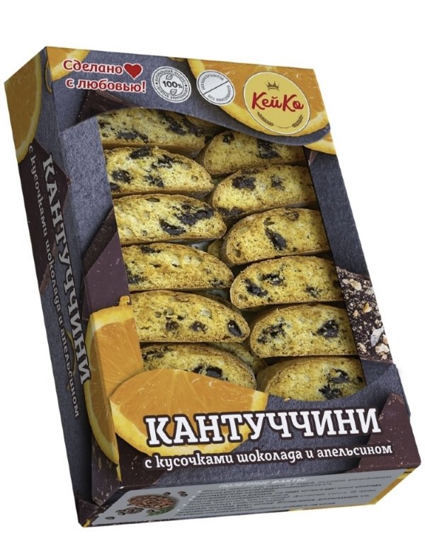 №3 Кей Ко Кантуччини с кусочками шоколада и апельсином, 200г   в Пушкино