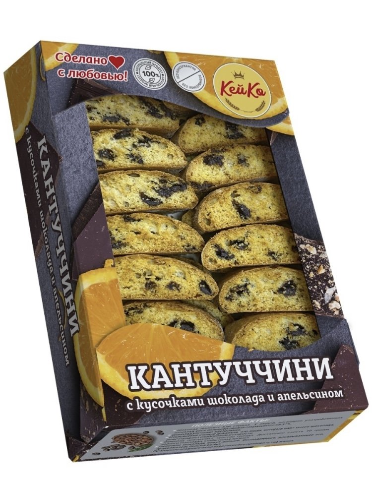  Кей Ко Кантуччини с кусочками шоколада и апельсином, 200г   в Пушкино