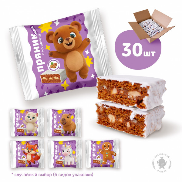 №2 Пряник МИНИ  коробка (30шт по 60г) в Пушкино