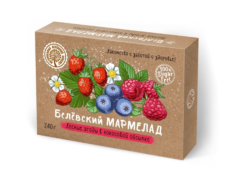  Мармелад белевский на фруктозе 240г "ЛЕСНЫЕ ЯГОДЫ"  в Пушкино